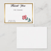 Chic Gold Edge Thank You Note | Customizable Event ノートカード (正面/裏面)