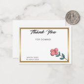 Chic Gold Edge Thank You Note | Customizable Event ノートカード (正面/裏面インサイチュ)