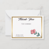 Chic Gold Edge Thank You Note | Customizable Event ノートカード (正面)