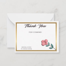 Chic Gold Edge Thank You Note | Customizable Event ノートカード