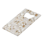 Chic Gold Glam White Lotus Flowers Wedding クレジットカード栓抜き (裏面アングル)