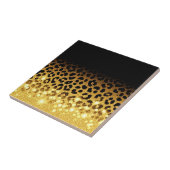 Chic Gold Glitter Leopard Print Pattern タイル (側面)