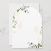 Chic Gold Greenery Eucalyptus Photo Wedding Arch 招待状 (裏面)