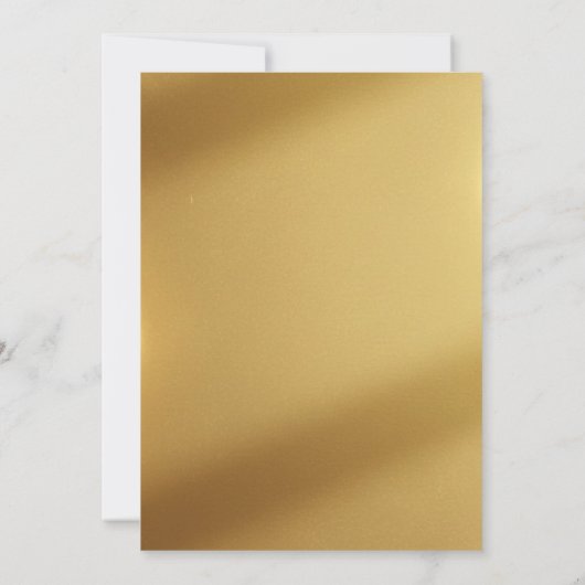 Chic Gold Line Art Flowers  招待状 (裏面)