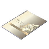 Chic Gold Lotus Flower Yoga  ノートブック (左側)