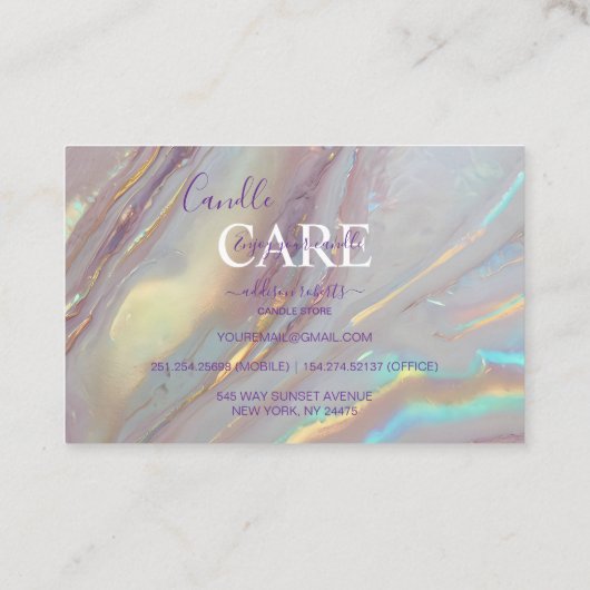 Chic Gold Marble Professional Candle Care 名刺 (裏面)