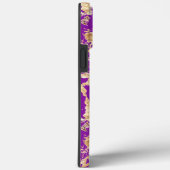 Chic Gold Marble purple Custom monogram name Case-Mate iPhoneケース (裏面 / 右)