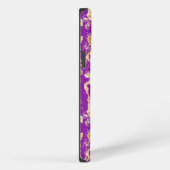 Chic Gold Marble purple Custom monogram name iPhoneケース (右側面)