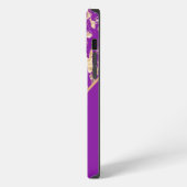 Chic Gold Marble purple Custom monogram name iPhoneケース (左側面)