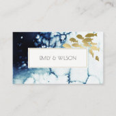 CHIC GOLD NAVY UNDERWATER SEA FISH WEDDING WEBSITE 名刺 (正面)