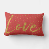Chic Gold Red Dots Love ランバークッション (正面)
