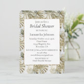 Chic Gold Sage Green Tropical Bridal Shower 招待状 (スタンド正面)