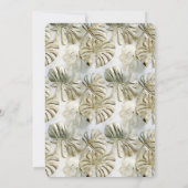 Chic Gold Sage Green Tropical Bridal Shower 招待状 (裏面)