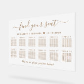 Chic Gold Script 12 Table Wedding Seating Frosted アクリルサイン (傾斜)