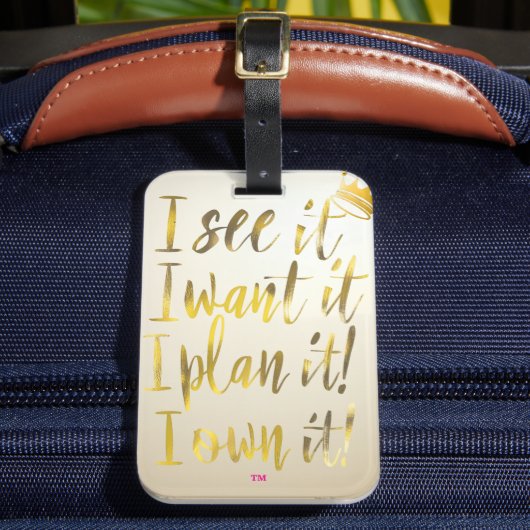 Chic Gold Script Typography Motivational Text  ラゲッジタグ (正面インサイチュ2)