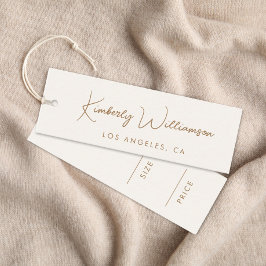 Chic Gold Signature Script Cream Price Hang Tag スキニー名刺