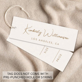 Chic Gold Signature Script Cream Price Hang Tag スキニー名刺