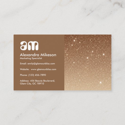Chic Gold Sparkle Business 名刺 (裏面)