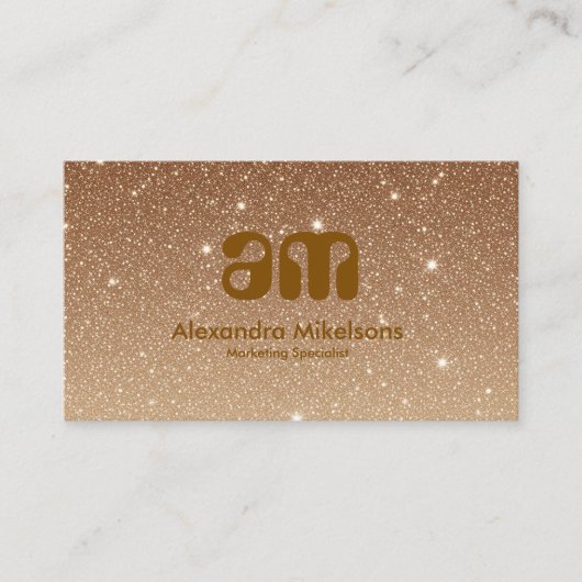 Chic Gold Sparkle Business 名刺 (正面)