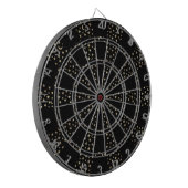 Chic Gold Stars Crescent Moons Black ダーツボード (正面左)