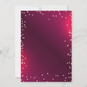 Chic Gold Tiara,Diamonds Red Quinceañera  招待状 (裏面)