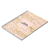 Chic Gold White Pink Confetti ノートブック (左側)