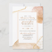 Chic Golden Dots驚きの抽象芸術ユニークパーティー 招待状 (正面)