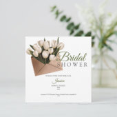 Chic Golden roses bridal shower party invitation サンキューカード (スタンド正面)