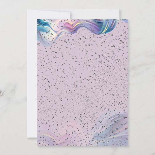 Chic Grad Cap,Disco Ball,Wine Violet Abstract 招待状 (裏面)