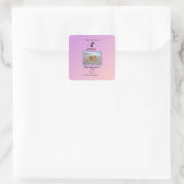 Chic Gradient Pawprint Keepsake スクエアシール (バッグ)