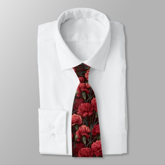 Chic Graduation Gifts For Him Carnation Floral ネクタイ (タイ)