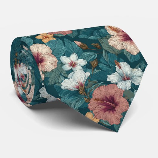 Chic Graduation Gifts For Him Tropical Flower ネクタイ (ロール)