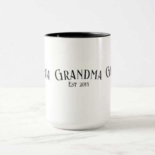 Chic Grandma Established Personalize Name Year マグカップ (中央)