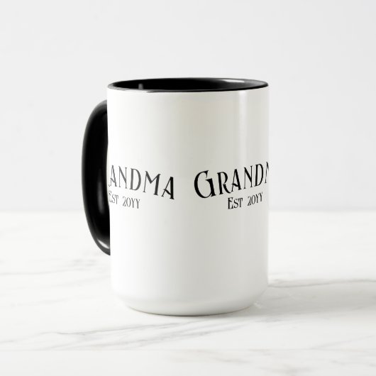 Chic Grandma Established Personalize Name Year マグカップ (正面左)