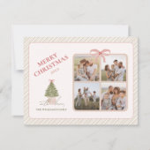 Chic Grandmillennial Coquette Christmas 5 Photo シーズンカード (正面)