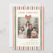 Chic Grandmillennial Coquette Christmas Photo シーズンカード (正面)