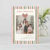 Chic Grandmillennial Coquette Christmas Photo シーズンカード (スタンド正面)