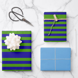 Chic Grass Green and Blue Hues Wrapping Paper ラッピングペーパーシート
