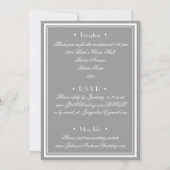 Chic Gray All In One, EメールウェブサイトRSVP 結婚's 招待状 (裏面)