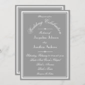 Chic Gray All In One, EメールウェブサイトRSVP 結婚's 招待状 (正面/裏面)
