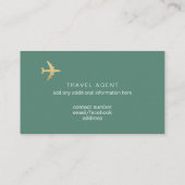 Chic Green Business Card for a travel agent 名刺 (裏面)