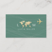 Chic Green Business Card for a travel agent 名刺 (正面)