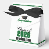 Chic Green Class of 2026 Custom Graduation フェイバーボックス (正面)