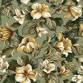 Chic Green Gold Throw Modern Botanical Luxe Look フリースブランケット