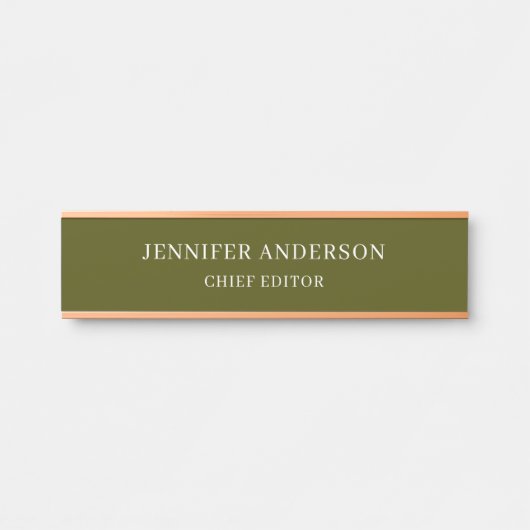 Chic Green Professional Modern Plain Minimalist サインプレート (正面)