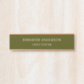 Chic Green Professional Modern Plain Minimalist サインプレート (正面)