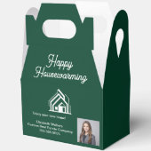 Chic Green Real Estate Agent Photo Housewarming フェイバーボックス (見開き)