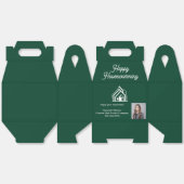 Chic Green Real Estate Agent Photo Housewarming フェイバーボックス (見開き)
