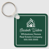 Chic Green Real Estate Company Custom Realtor キーホルダー (正面)