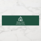 Chic Green Real Estate Company Custom Realtor ペットボトルラベル (シングルラベル)